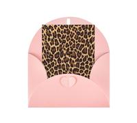 Pink Elegant Greeting Card with Matching Envelope - Cool Cheetah Leopard Print Blank Blessed for Birthday, Valentine's Day, Wedding