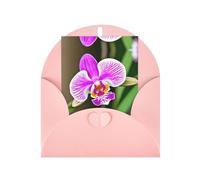 Pink Elegant Greeting Cards - Orchid Print Blank Blessed Cards for Birthday, Wedding, Valentine's Day