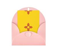 Pink Elegant Greeting Cards with Matching Envelopes â€“ Flag of New Mexico Print Blank Blessed for Birthday, Wedding, Valentine's Day