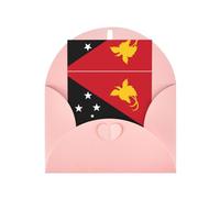 Pink Elegant Greeting Cards with Matching Envelopes - Flag of Papua New Guinea Print Blank Blessed for Birthday, Wedding, Valentine's Day