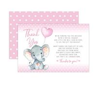 Pink Elephant Baby Shower Thank You Cards 20 Count Including Envelopes