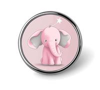 Pink Elephant Badges Pin, Personalized Exquisite Round Badge, 1 Inch Button Pins for Women And Men, Decorative Metal Round Brooch for Clothing, Backpacks, And Hats