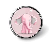 Pink Elephant Button Pin,Design Your Own Personalized Pin Back Button Badges Exquisite Round Badge Travel Brooch Metal Decorative Pins for Hat Clothes Backpack