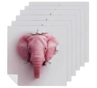 Pink Elephant Cloth Napkins Set of 6, Square Premium Reusable Washable Polyester Table Linen Napkin for Dinner Party