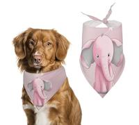 Pink Elephant Dog Bandana, Soft Breathable Pet Scarf, Personalized Dog Bib Kerchief for Small Medium Large Dogs Cats, Exquisite Pet Neckerchief for Daily Wear, Travel, Party