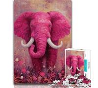 Pink Elephant Jigsaw Puzzles for Adults Teenagers Jigsaws Puzzle,Help The Brain Exercise Addictive Toys to Cultivate Patience A Work of Art 50x75cm