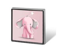 Pink Elephant Square Badges Metal Memorial Pins Exquisite Button Badge Lapel Pins Fashion Square Brooch Crafts Gifts Clothes Decorative Pin for Adult Brooch