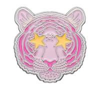 Pink Enamel Pins - Custom Flowers, Flash, Tiger & Dollar Brooches for Lapels, Normal, Non-precious metal