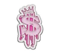 Pink Enamel Pins - Custom Flowers, Flash, Tiger & Dollar Brooches for Lapels, Normal, Non-precious metal