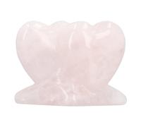 Pink Energy Quartz Stone, Home Decoration and Decoration of The Labor Office, Spiritual Glass Adorno for Meditation, Zen or Work Space (Corazones dobles)