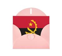 Pink Envelope Greeting Cards With Unique Angola Flag Pattern For Write Down Your Blessings For Various Holidays