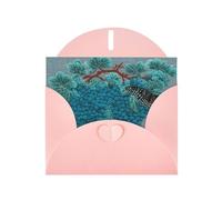 Pink Envelope Greeting Cards With Unique Blue Wings Pattern For Write Down Your Blessings For Various Holidays