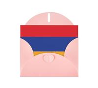 Pink Envelope Greeting Cards With Unique Flag Of Armenia Pattern For Write Down Your Blessings For Various Holidays