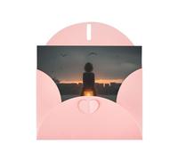 Pink Envelope Greeting Cards With Unique Lonely Back Pattern For Write Down Your Blessings For Various Holidays