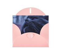 Pink Envelope Greeting Cards With Unique Majestic Cat Pattern For Write Down Your Blessings For Various Holidays