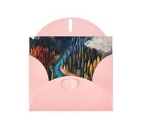 Pink Envelope Greeting Cards With Unique Nature Haven Pattern For Write Down Your Blessings For Various Holidays