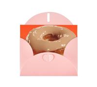 Pink Envelope Greeting Cards With Unique Orange Donut Pattern For Write Down Your Blessings For Various Holidays
