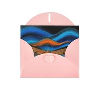 Pink Envelope Greeting Cards With Unique River Grace Pattern For Write Down Your Blessings For Various Holidays