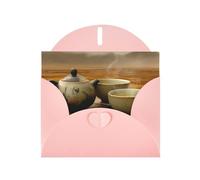 Pink Envelope Greeting Cards With Unique Serene Sip Pattern For Write Down Your Blessings For Various Holidays