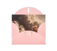 Pink Envelope Greeting Cards With Unique Ship In The Desert Pattern For Write Down Your Blessings For Various Holidays