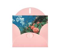 Pink Envelope Greeting Cards With Unique Sunshine Petals Pattern For Write Down Your Blessings For Various Holidays