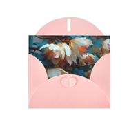 Pink Envelope Greeting Cards With Unique Twilight Petals Pattern For Write Down Your Blessings For Various Holidays