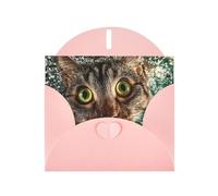 Pink Envelope Greeting Cards With Unique Unbelievable Eyes Pattern For Write Down Your Blessings For Various Holidays