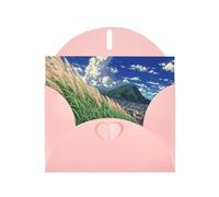Pink Envelope Greeting Cards With Unique Whispering Hills Pattern For Write Down Your Blessings For Various Holidays