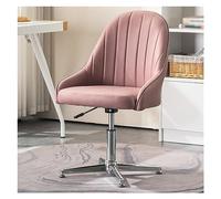 Pink Ergonomic Mid Back Armless Office Chair Comfortable Fabric Padded Swivel Design Ideal for Home & Work Perfect for Cross Legged Sitting No Wheels