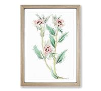 Pink Evening Primrose Flowers Framed Print | A2 Oak Framed Wall Art | Ready to Hang | Modern Floral Picture | Living Room Bedroom Lounge Office