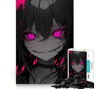Pink Eye Glow Jigsaw Puzzle 1000 Piece for Adults Smart Reason Toy Home Pastime Smooth Edge Art Collectible (38x52cm)