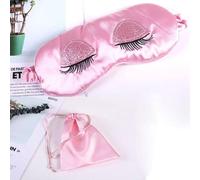 Pink Eye Mask for Sleeping, Satin Blindfold Silk Sleep Mask Smooth Soft Breathable Travel Eye Cover Eyeshade with Elastic Strap for Women Girls