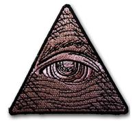 Pink Eye of Providence Embroidered Patch - Triangle All Seeing Eye Iron On or Sew On Applique for Jackets, Backpacks, Clothes, DIY