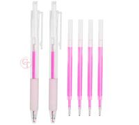 Pink Eyebrow Press in core Microblading Marker Pens, TgoBeauty 2pcs Skin Marker Pen Eyebrow Makeup Position Mapping Mark Tools Eyebrow Mapping Pen Stencil with 4 replacement refills (Pink)