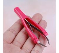 Pink Eyebrow Tweezer, Retractable Portable, Slant Tip & Light Design, Automatic Opening Closing, Multiple Uses Women Tweezers