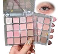 Pink eyeshadow, 16-shade matte and shimmer compact, long-lasting and blendable, creates a pink-brown smoky eye look. Hypoallergenic, suitable for sensitive eyes.