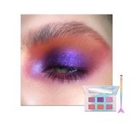 Pink Eyeshadow Palette, 6 Colour Natural Pink Purple Coral Shimmer Eye Shadow Pallets for Women, Cool Girl Matte Make Up, Waterproof Make-Up Palettes with Mermaid Brush