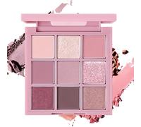 Pink Eyeshadow Palette - 9 Colour Vibrant Glitter Matte & Shimmer Eye Shadows, Bright Eye Make-Up, Long Lasting & Highly Pigmented Pink Eyeshadow, for Bold & Bright Looks