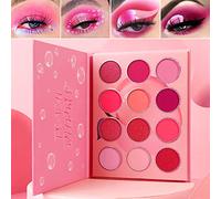 Pink Eyeshadow Palette Makeup, Afflano Highly Pigmented Purple Peach Pink Eye Shadow Pallet Blendable Matte Shimmer Shades, Small Cute Violet Eye Makeup Palette, for Girl Women Mother's Gift