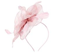Pink Fabric Flower Fascinator Headband for Wedding Guests and Race Day | Soft Cloth Build, Elegant Vintage Profile, , Themed Celebrations, Bride and Guest Wear