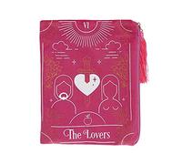 Pink Fabric "The Lovers" Tarot Card Zippered Bag - 15cm x 20cm (1 Pc.) - Unique Design, High-Quality Material, Ideal Gift- Perfect for Organizing Tarot & Oracle Cards