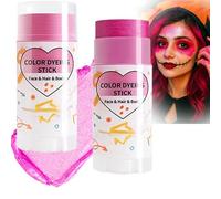 Pink Face Hair Colour Dyeing Stick - Waterproof Quick Dry Smudge Proof Shimmering Cream Formula For Festivals Costume Parties School Creative Occasions Portable Artistic Makeup