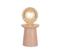 Pink Face Table Lamp with Exposed Bulb Pink