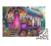 Pink Fairy Carriage 1000 Piece Jigsaw Puzzle For Adults Family Challenge Toys Stress Relief Puzzle Exercise The Memory of The Brain for The Whole for Women, Gifts for Men 500pcs (52x38c
