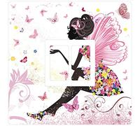 Pink Fairy Princess Butterfly Light Switch Sticker Vinyl Cover Skin by stika.co (Double)