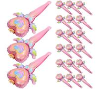 Pink Fairy Wand Foil Balloons 50pcs for Party Decoration | Delicate Bright Style, Photo Background Use, Aluminum Foil, Handheld Inflatable Props, Wedding Favor