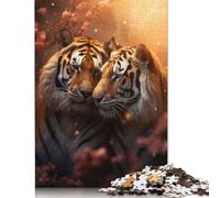 Pink Fantasy Lion Glow Puzzles for Adults & Teenagers Wood Puzzle Jigsaws for Adults Secret Santa Gifts 500pcs (52x38cm)