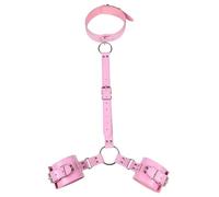 Pink Faux Leather Wrist-to-Neck Restraint
