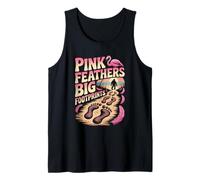 Pink Feathers Big Footprints Funny Flamingo Sasquatch Summer Tank Top