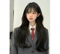 Pink Female Long Hair, Natural And Cute, Brown And Black Long Curly Hair, Big Wavy Full Head Wig